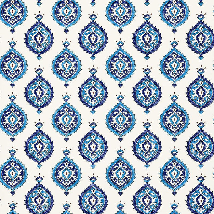 Samovar Peacock 5006680 by Schumacher Designer Wallpaper Martyn Lawrence Bullard 6.75" - Swanky Fabrics -