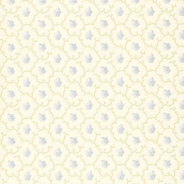 Coral Leaf Blue 203683 by Schumacher Designer Wallpaper Simply Charming 3.38" - Swanky Fabrics -