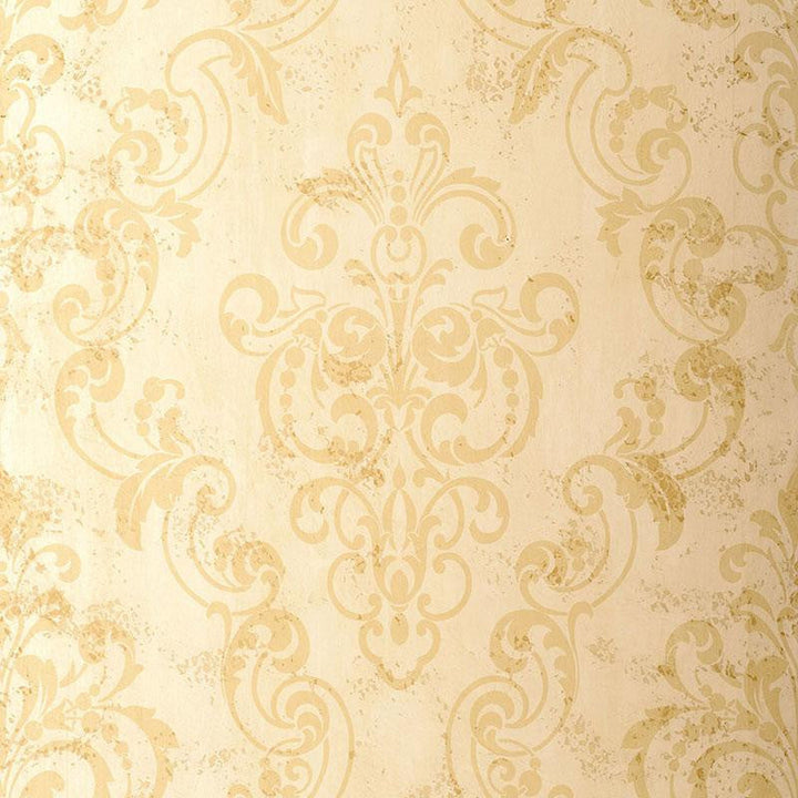 Giovan Damask Sand 529120 by Schumacher Designer Wallpaper Palazzo 27.0" - Swanky Fabrics -