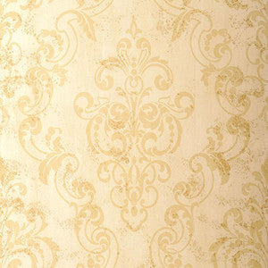 Schumacher Wallpaper Giovan Damask Sand 529120