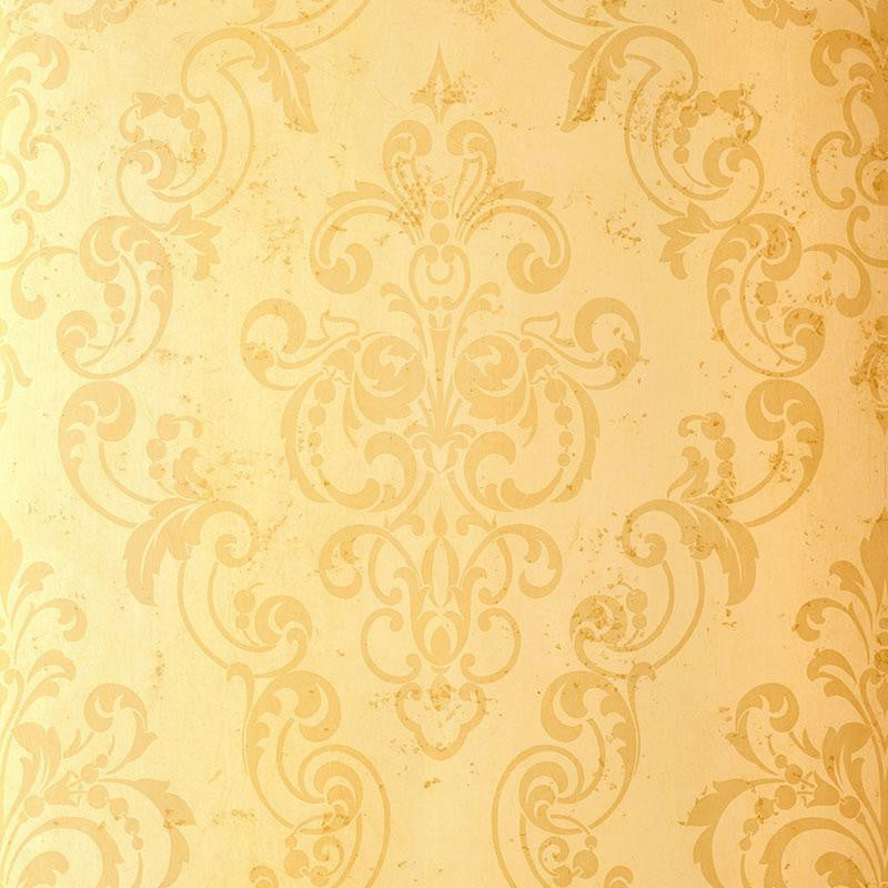 Giovan Damask Maize 529121 by Schumacher Designer Wallpaper Palazzo 27.0" - Swanky Fabrics -