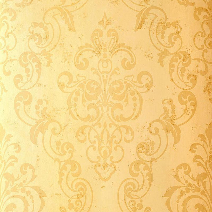 Giovan Damask Maize 529121 by Schumacher Designer Wallpaper Palazzo 27.0" - Swanky Fabrics -
