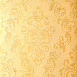 Schumacher Wallpaper Giovan Damask Maize 529121