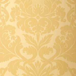 Schumacher Wallpaper Fiorella Damask Yellow 529191