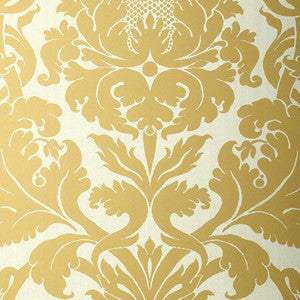 Schumacher Wallpaper Fiorella Damask Patina 529192