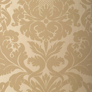 Schumacher Wallpaper Fiorella Damask Oatmeal 529193