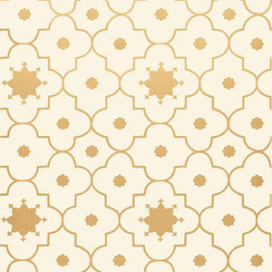 Schumacher Wallpaper Taj Trellis Burnished Gilt 5006624