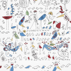 Schumacher Wallpaper Aviary Multi On White 2705511