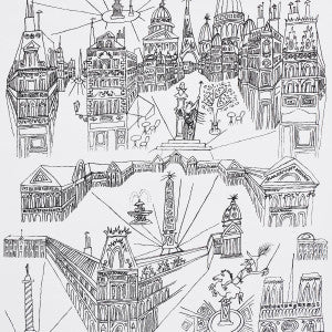 Schumacher Wallpaper Views Of Paris Black & White 2705780