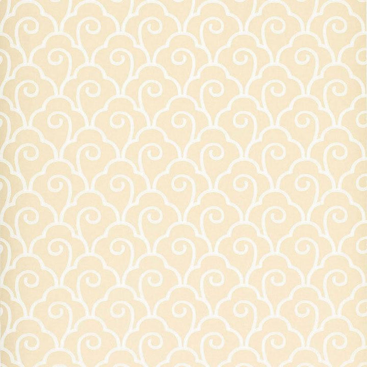 Scallop Filigree Cream 5001050 by Schumacher Designer Wallpaper Simply Charming 10.25" - Swanky Fabrics -