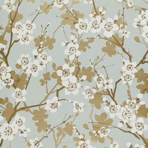Schumacher Wallpaper Ming Cherry Blossom Aqua 5001070