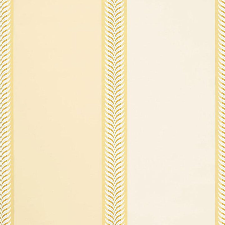 Valais Stripe Soft Yellow 5002471 by Schumacher Designer Wallpaper Essential - Swanky Fabrics -
