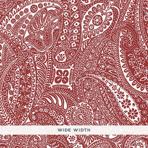 Schumacher Wallpaper Paisley Print Red 5003191