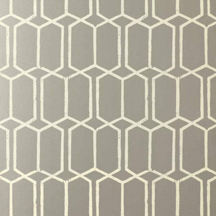 Modern Trellis Silver 5003282 by Schumacher Designer Wallpaper Avant-Garde 6.75" - Swanky Fabrics -