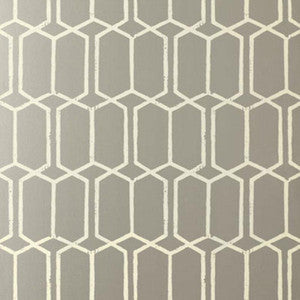 Schumacher Wallpaper Modern Trellis Silver 5003282