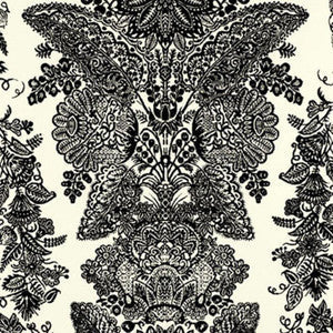 Schumacher Wallpaper Lace Black & Ivory 5003320