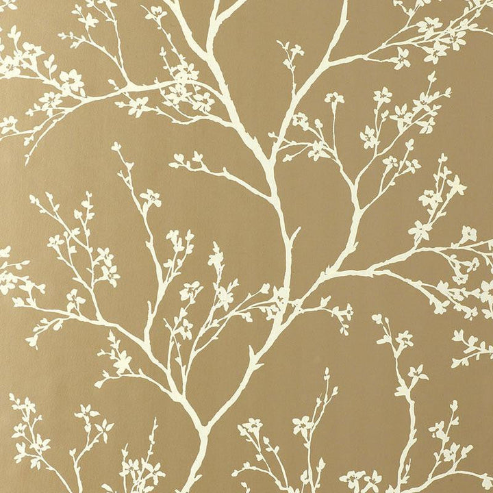 Twiggy Champagne 5003341 by Schumacher Designer Wallpaper Avant Garde 27.0" - Swanky Fabrics -
