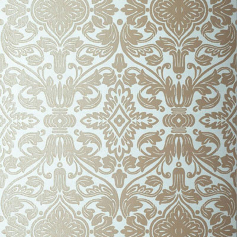Varenna Damask Robin'S Egg 5003602 by Schumacher Designer Wallpaper Palazzo 13.5" - Swanky Fabrics -