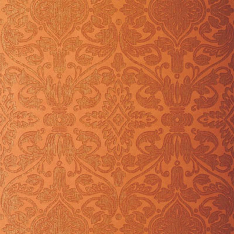 Varenna Damask Terracotta 5003603 by Schumacher Designer Wallpaper Palazzo 13.5" - Swanky Fabrics -