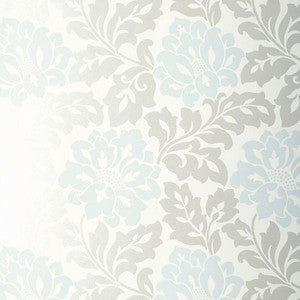 Schumacher Wallpaper Saraceno Damask Aquamarine 5003631