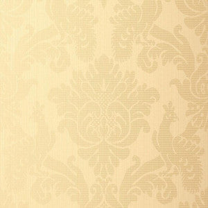 Schumacher Wallpaper Valette Strie Damask Champagne 5003660