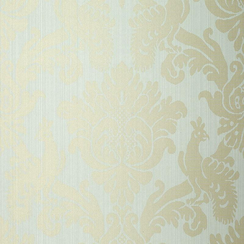 Valette Strie Damask Robin'S Egg 5003662 by Schumacher Designer Wallpaper Palazzo 10.25" - Swanky Fabrics -