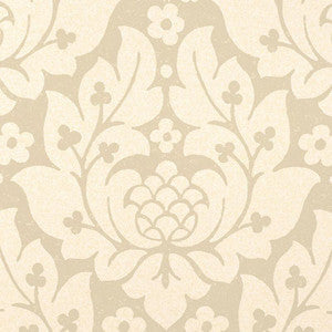 Schumacher Wallpaper Fiore Damask Linen 5003670