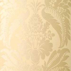 Schumacher Wallpaper Montebello Damask Ecru 5003730
