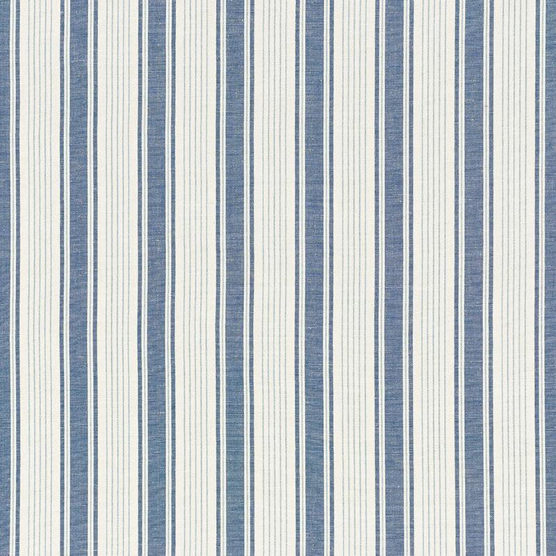 Ojai Stripe Prussian Blue 73000 by Schumacher Designer Fabric Mark D. Sikes 2.75" - Swanky Fabrics -