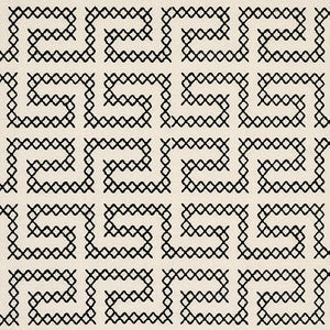 Schumacher Fabric A Maze Embroidery Black On Ivory 70230