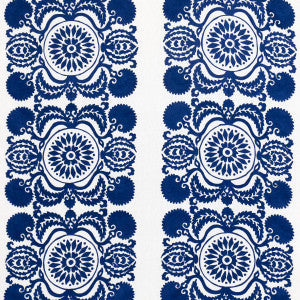 Schumacher Fabric Castanet Embroidery Cobalt 70260