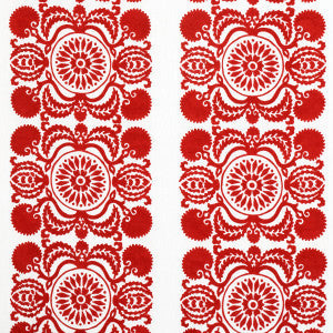 Schumacher Fabric Castanet Embroidery Red 70261