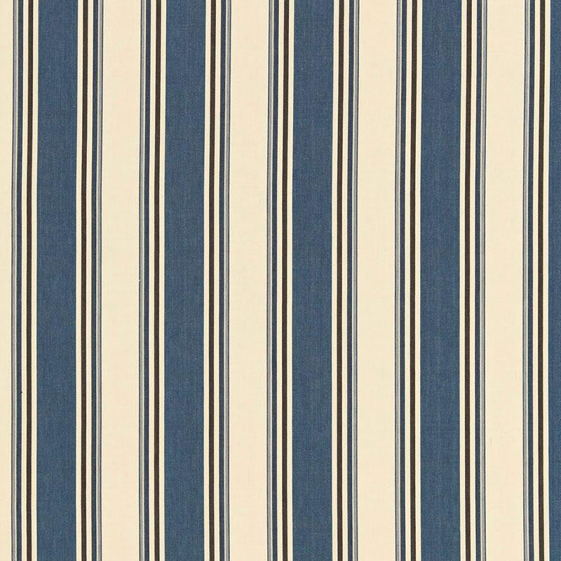 Loren Stripe Marine 50222 by Schumacher Designer Fabric Chroma 6.0" - Swanky Fabrics -