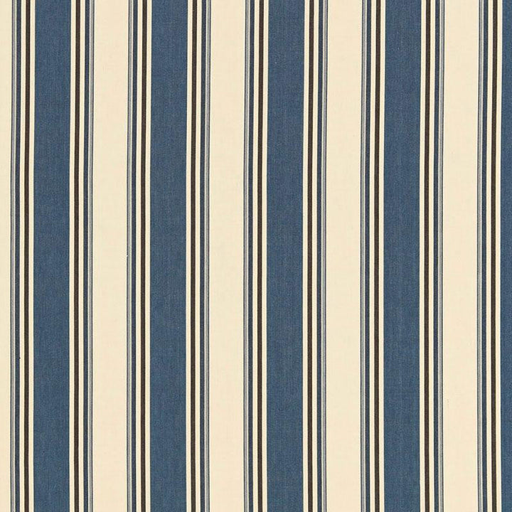 Loren Stripe Marine 50222 by Schumacher Designer Fabric Chroma 6.0" - Swanky Fabrics -