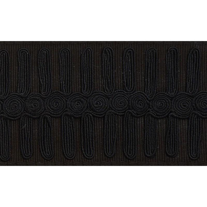 Castille Tape Black 70741 by Schumacher Designer Trim Misterioso - Swanky Fabrics -
