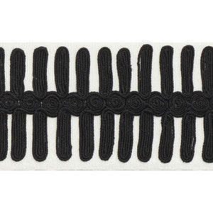 Schumacher Trim Castille Tape Black On Ivory 70742