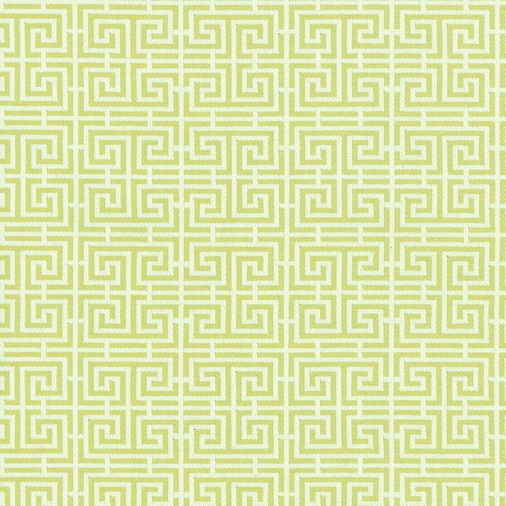 Chinois Fret Celadon / Ivory 54955 by Schumacher Designer Fabric Essentials: Small-Scale Upholstery 2.25" - Swanky Fabrics -