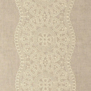 Schumacher Fabric Alecon Embroidered Sheer Natural 55421
