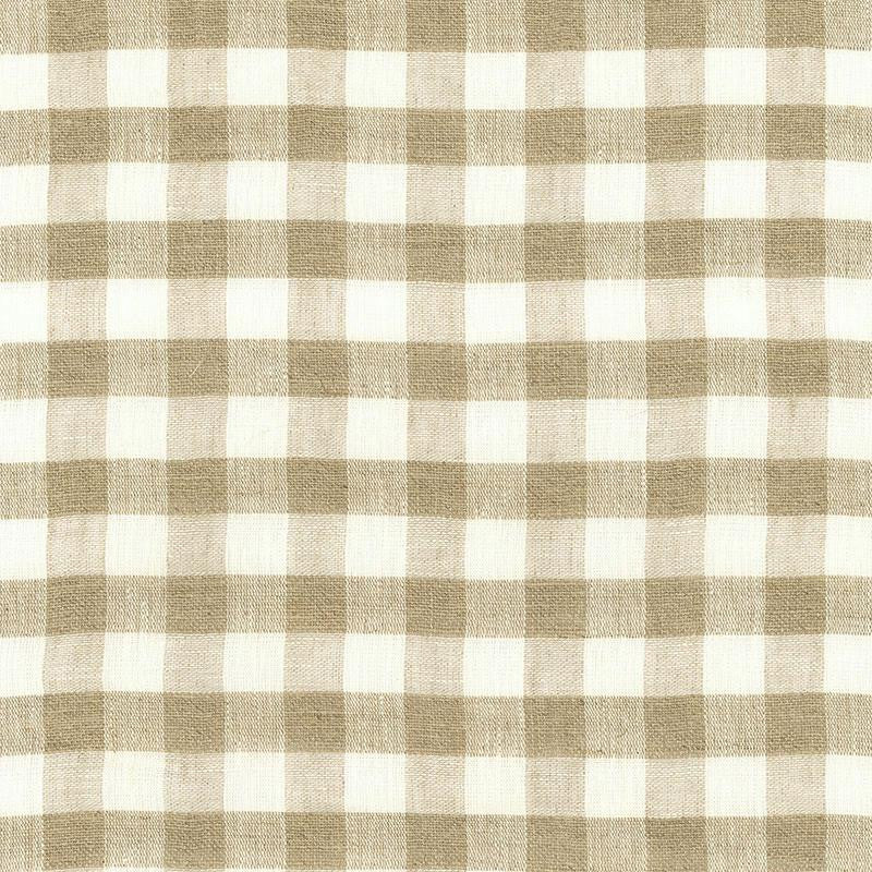 Sidney Check Linen Sheer Natural 55540 by Schumacher Designer Fabric Essentials: Sheers & Casements 1.5" - Swanky Fabrics -