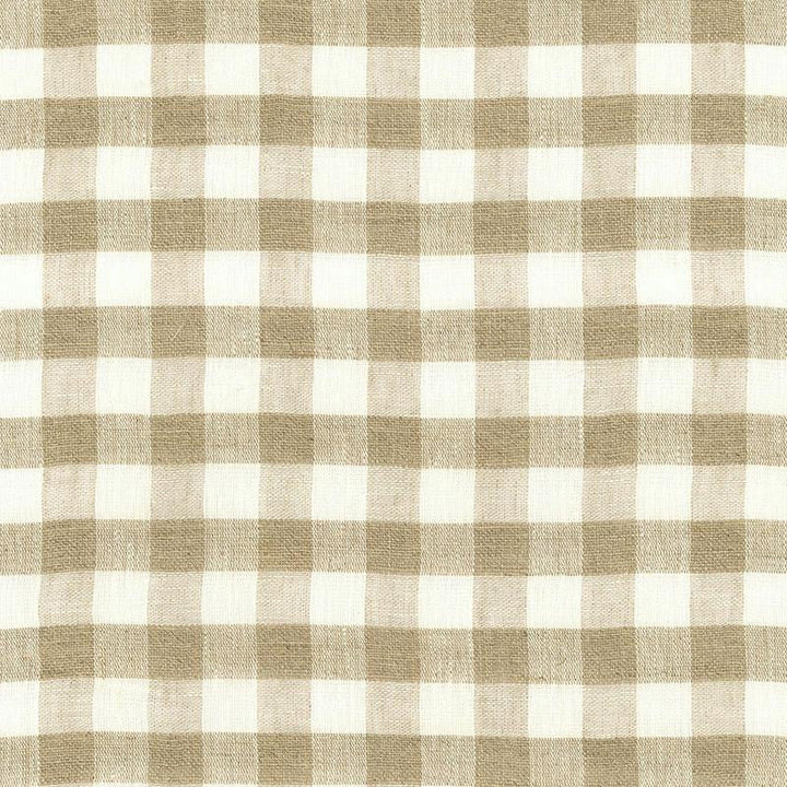 Sidney Check Linen Sheer Natural 55540 by Schumacher Designer Fabric Essentials: Sheers & Casements 1.5" - Swanky Fabrics -