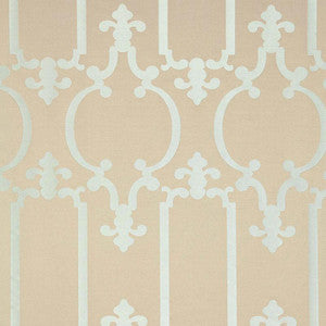 Schumacher Fabric Ornamental Silk Silvered Aqua 55860