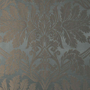 Schumacher Fabric Luciano Silk Damask Azurro 60422