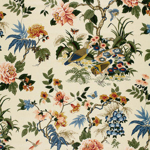 Schumacher Fabric Anshun Paprika & Blue 75020