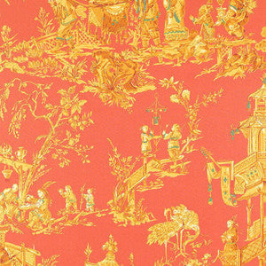 Schumacher Fabric Chinois Coral 168271