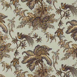 Schumacher Fabric Coconut Grove Aqua & Tan 171114