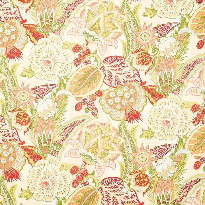 Zanzibar Linen Print Melon 173521 by Schumacher Designer Fabric Schumacher Classics 29.0" - Swanky Fabrics -