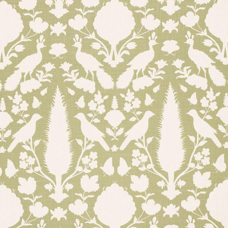 Chenonceau Sage 173560 by Schumacher Designer Fabric Exuberant Prints 13.5" - Swanky Fabrics -