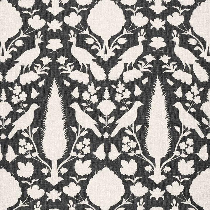 Chenonceau Charcoal 173563 by Schumacher Designer Fabric Exuberant Prints 13.5" - Swanky Fabrics -