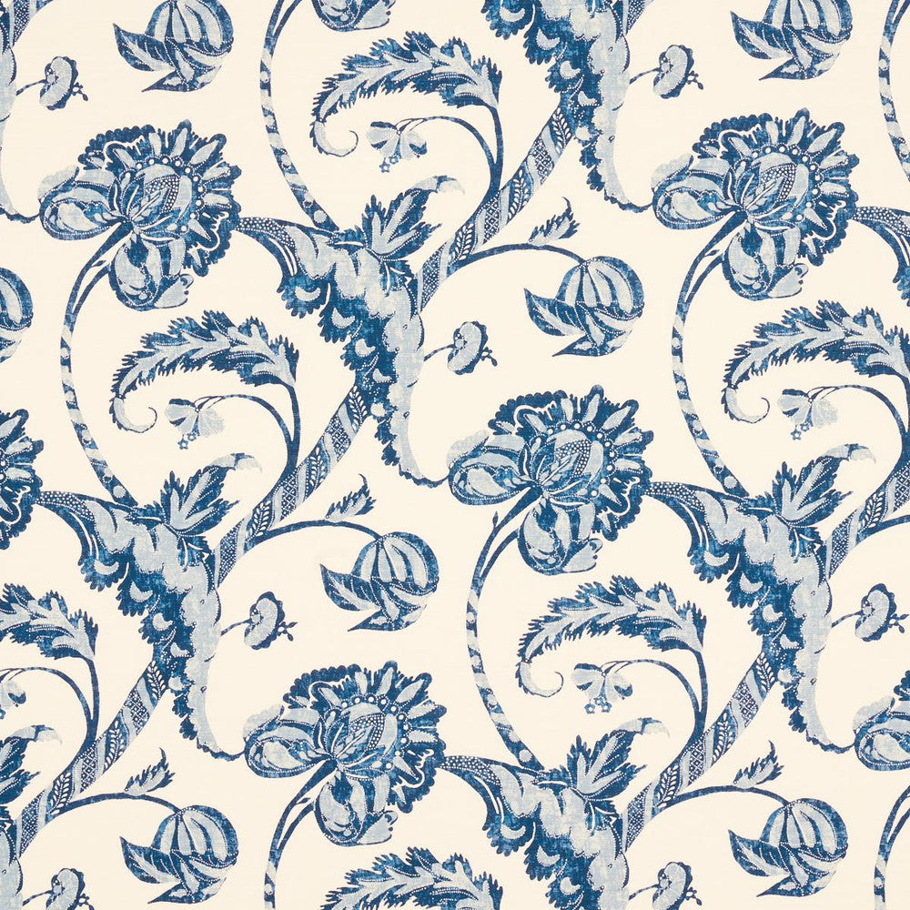 Vallier Vine Indigo 173772 by Schumacher Designer Fabric Country Chic 27.0" - Swanky Fabrics -