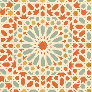 Schumacher Wallpaper Nasrid Palace Mosaic Persimmon 5005962
